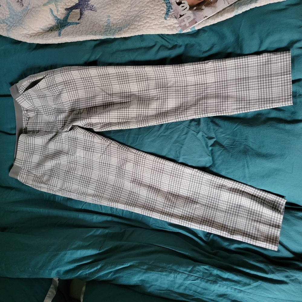 Grey checkered trousers